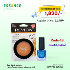 FARMASI NAIL COLOR BLUE +REVLON  PRESSED POWDER 