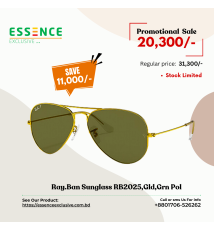 Ray.Ban Sunglass RB2025, Gld, Grn Pol