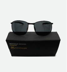 AEVOGUE Polarized Sunglasses For Men Rectangle Metal Frame Retro Sun Glasses AE0395 ( Black+ Black Mirror Blue Lens,59)