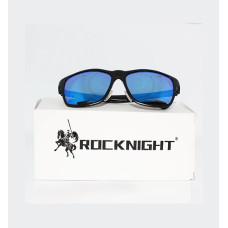 ROCKNIGHT HD Polarized Driving Sunglasses UV400 Protection Al-Mg Metal Frame Lightweight Outdoor Casual- (BLK SHN, BLU LENS)