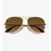 Ray.Ban Sunglass RB3025 Aviator Gradient, Gld Shy, Brn Grd 