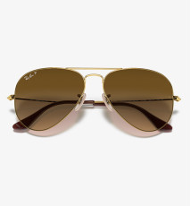 Ray.Ban Sunglass RB3025 Aviator Gradient, Gld Shy, Brn Grd 