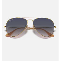 Ray.Ban Sunglass RB3025 AVIATOR LARGE METAL, Gld, Blue