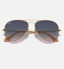 Ray.Ban Sunglass RB3025 AVIATOR LARGE METAL, Gld, Blue