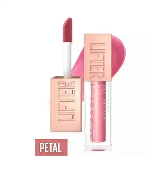 Maybelline Lifter Gloss, Hydrating Lip Gloss with Hyaluronic Acid, High Shine for Plumper Looking Lips, Petal, Warm Pink Neutral, 0.18 Ounce