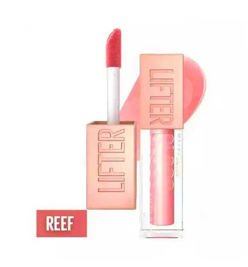 Maybelline New York Lifter Gloss, Plumping & Hydrating Lip Gloss with Hyaluronic Acid, 5.4 ml, Shade: 006, Reef