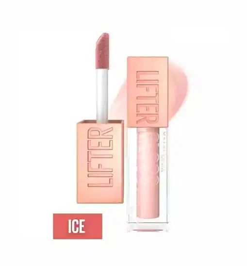 Maybelline New York Lifter Gloss, Hydrating Lip Gloss with Hyaluronic Acid, 5.4 ml, Shade: 002 Ice
