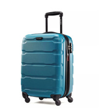 Samsonite Omni PC Hardside Expandable Luggage with Spinner wheels, Checked -Large 28-inch, Teal 