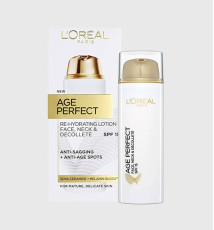 Loreal Paris Age Perfect Re-Hydrating Lotion Face, Neck & Decollete SPF15 - 50ml 